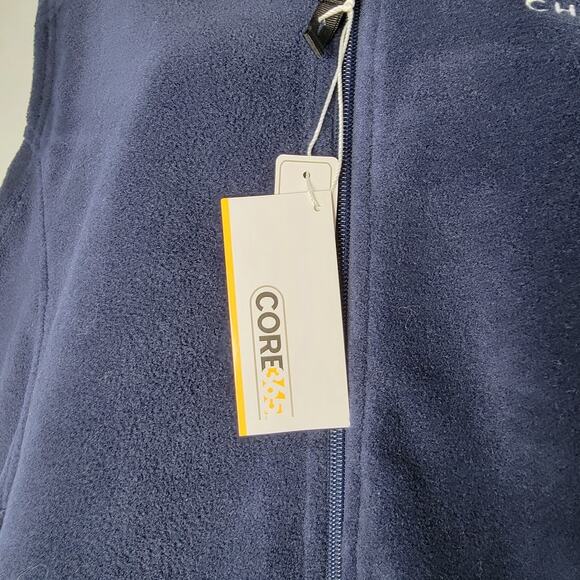 Core 365 Women’s Fleece Vest XL Navy Full Zip Sleeveless Chimerix Logo NWT - Picture 3 of 9